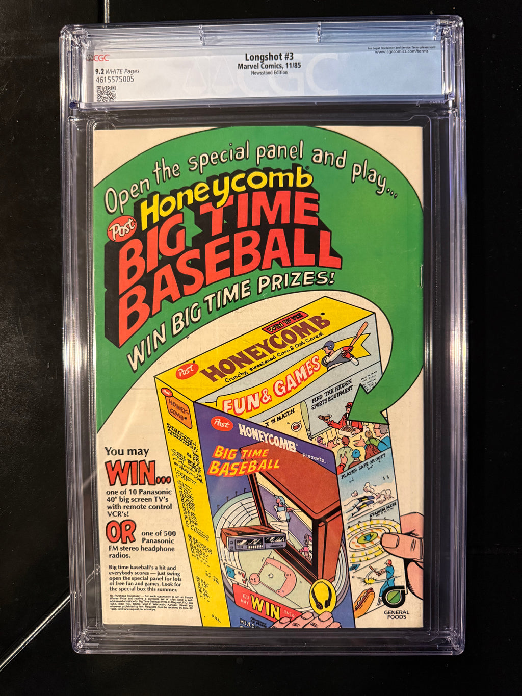 Longshot #3 (Marvel, Nov 1985) — CGC 9.2 Universal (White Pages) — Newsstand — 1st Mojo — Arthur Adams