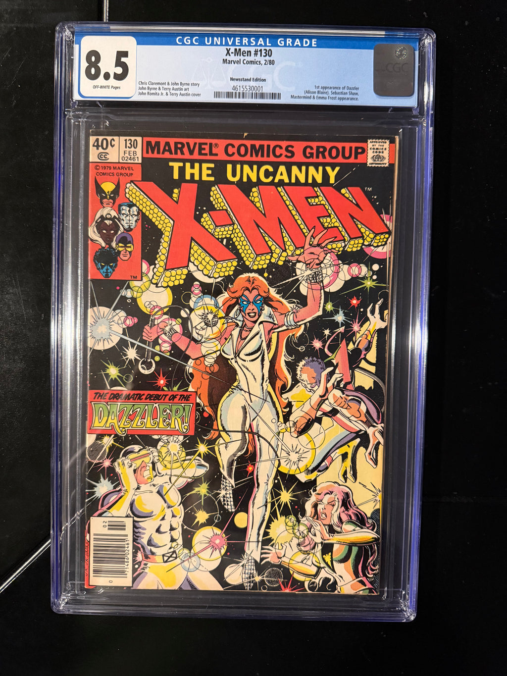 X-Men #130 (Marvel, Feb 1980) — CGC 8.5 Universal — Newsstand — 1st Dazzler (Alison Blaire)