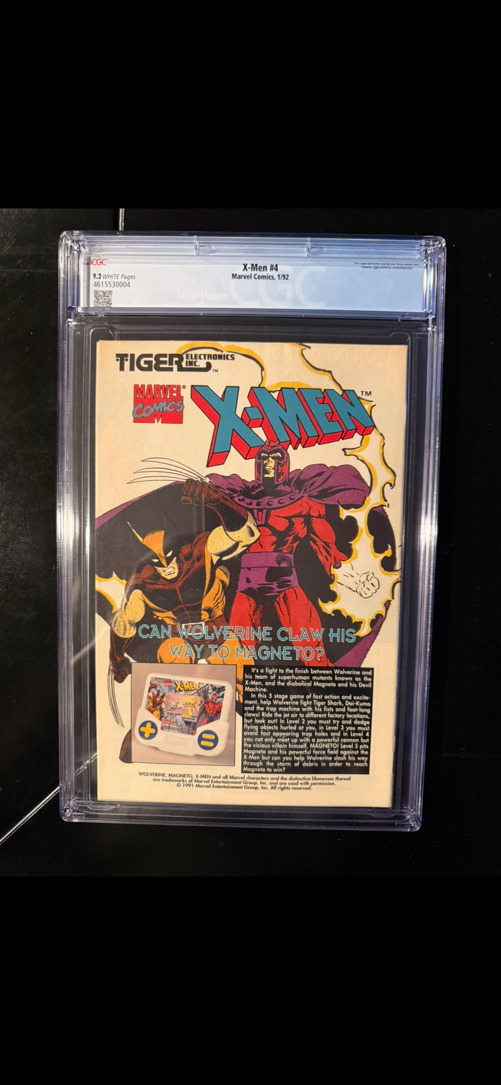 X-Men #4 (Marvel, Jan 1992) — CGC 9.2 Universal — 1st Omega Red (Arkady Rossovich) — Jim Lee
