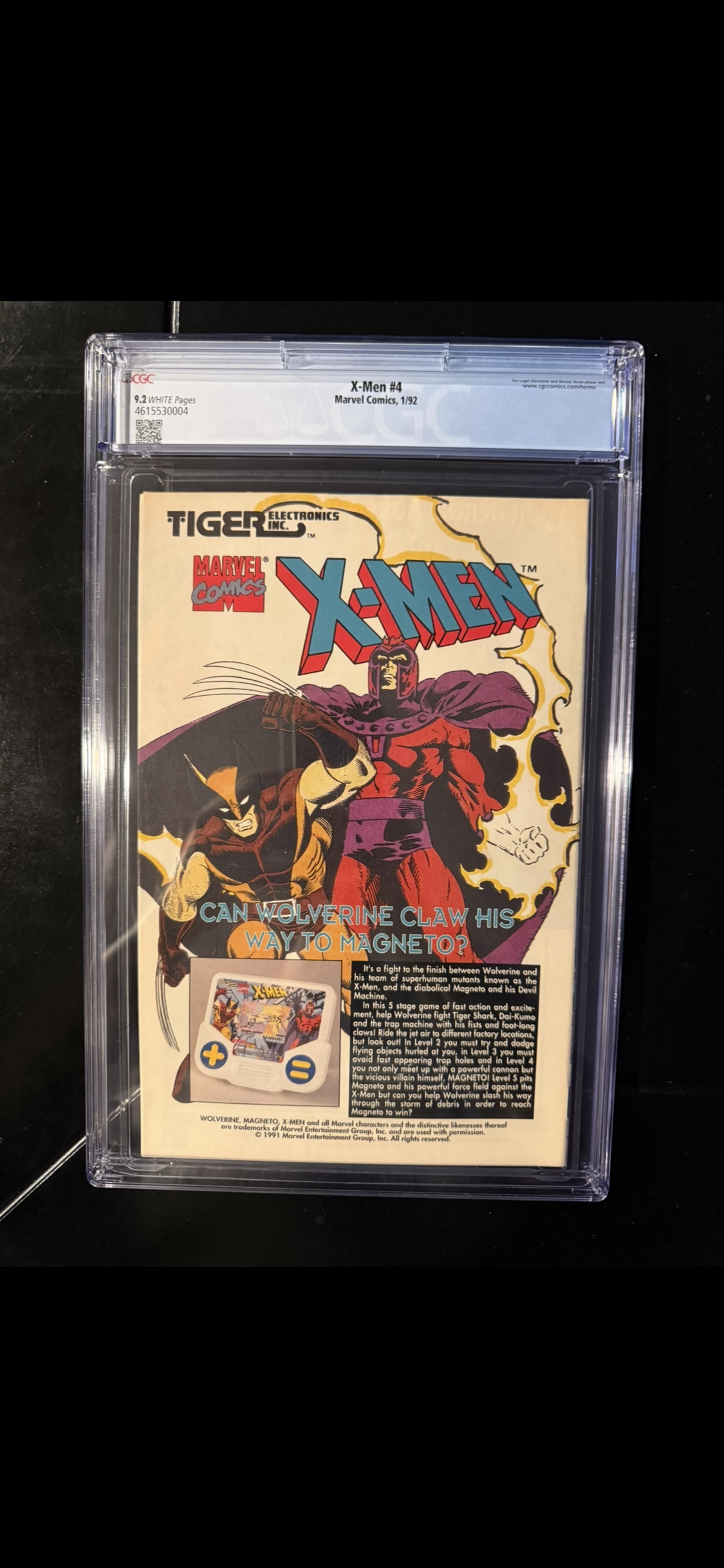 X-Men #4 (Marvel, Jan 1992) — CGC 9.2 Universal — 1st Omega Red (Arkady Rossovich) — Jim Lee