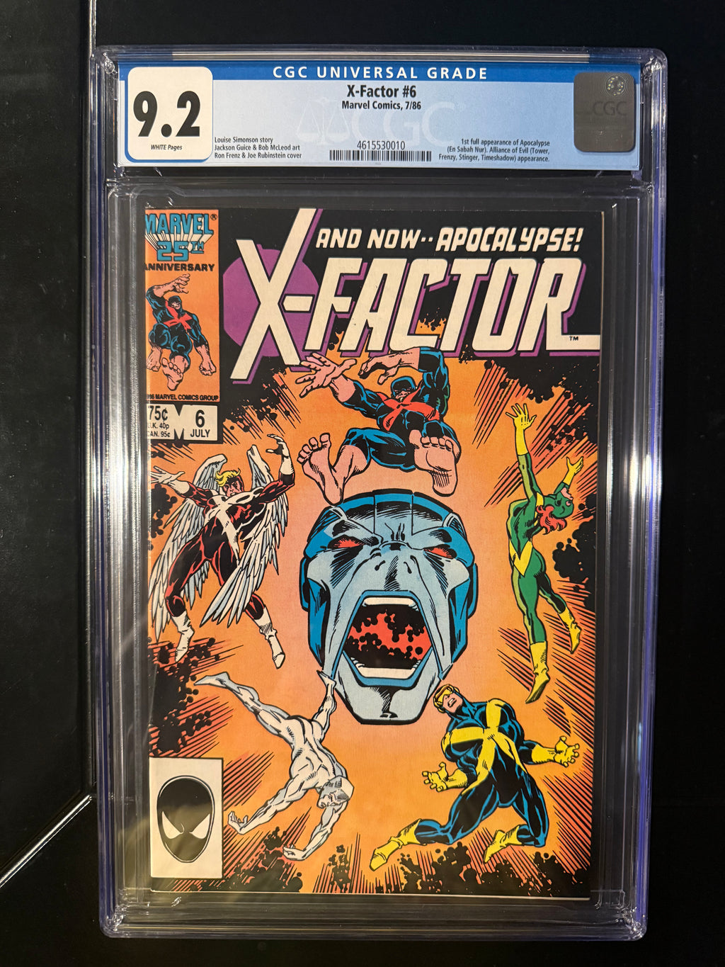X-Factor #6 (Marvel, Jul 1986) — CGC 9.2 Universal — 1st Full Appearance of Apocalypse