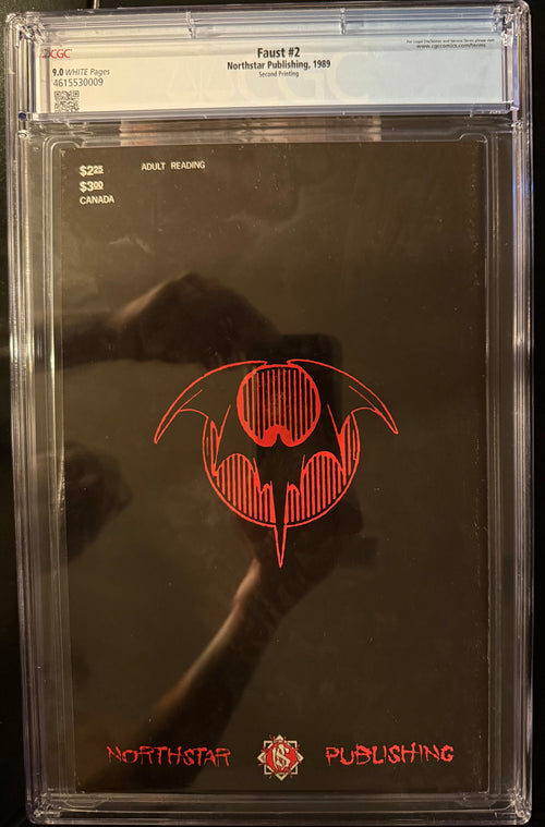 Faust #2 CGC 9.0 White Pages Second Printing (1989) Northstar Publishing Tim Vigil
