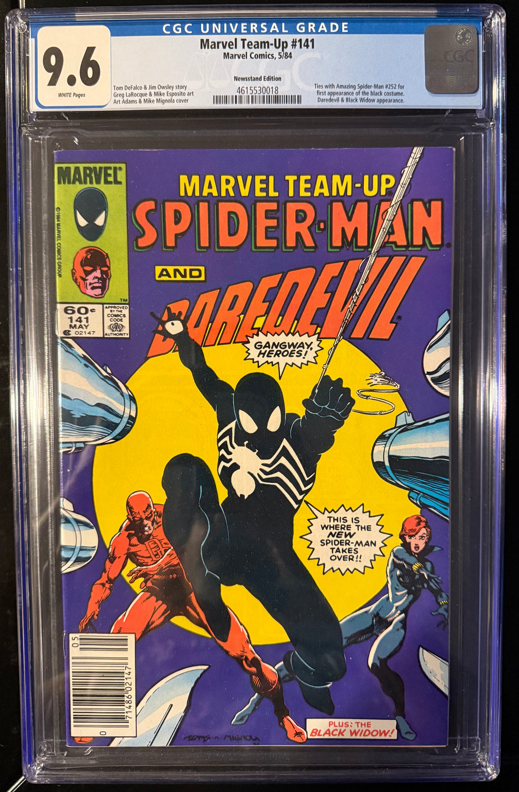 Marvel Team-Up #141 CGC 9.6 White Pages - Black Costume Spider-Man Cover
