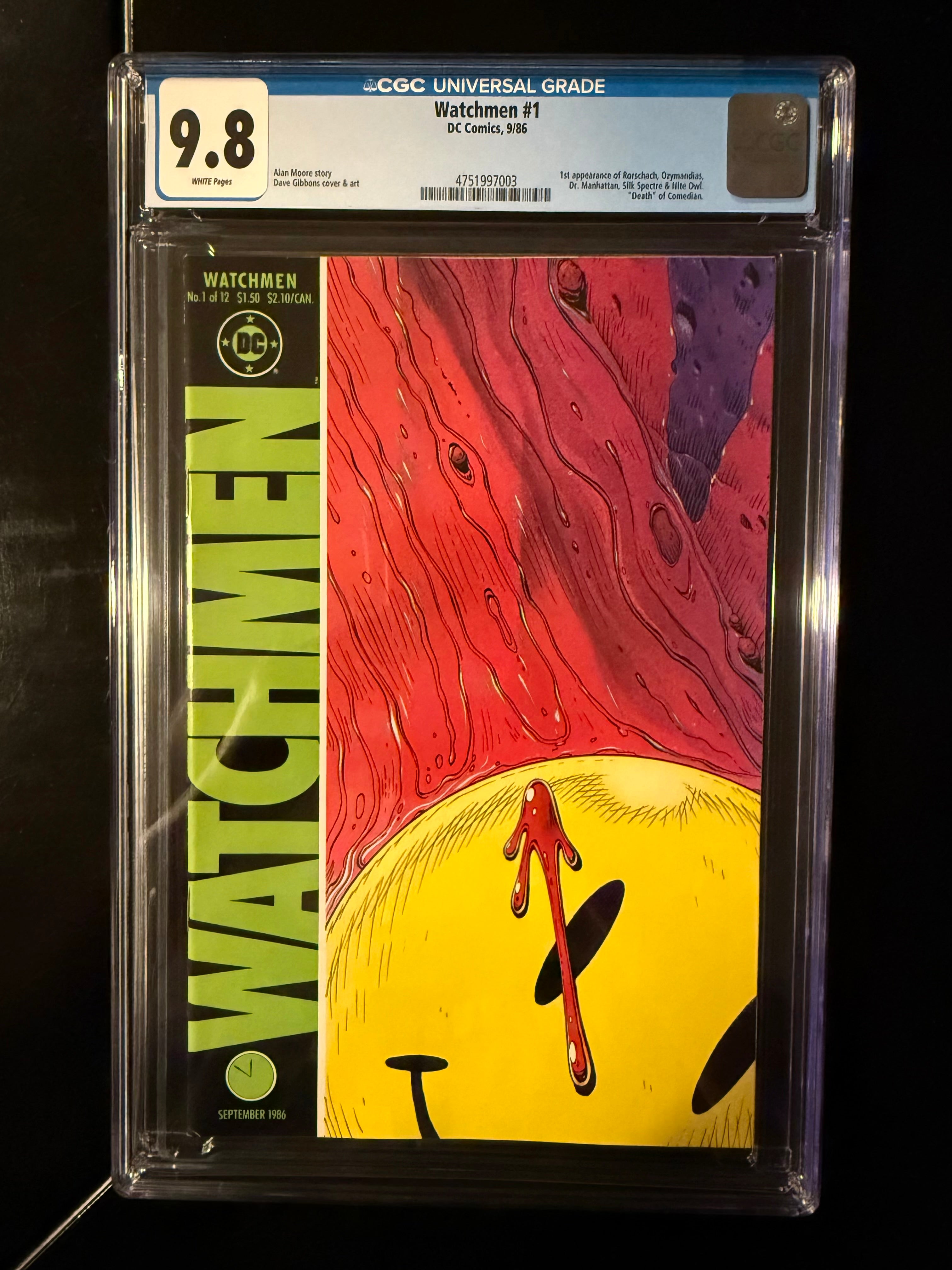 Watchmen #1 CGC 9.8 White Pages | 1st Appearance of Rorschach, Ozymandias, Dr. Manhattan & More | Alan Moore