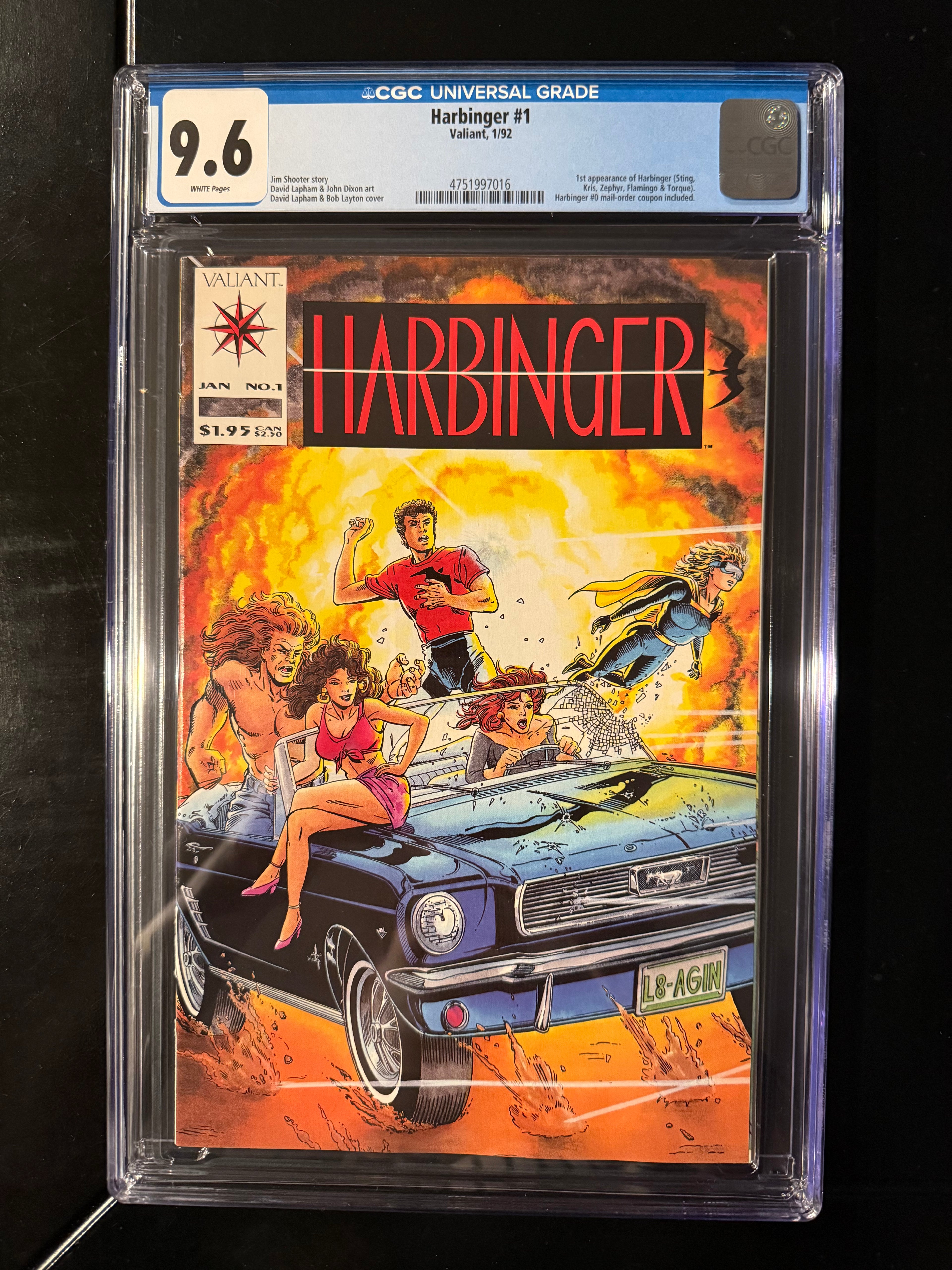 Harbinger #1 CGC 9.6 White Pages | Coupon Intact | 1st Appearance of Harbinger Team | Valiant Comics