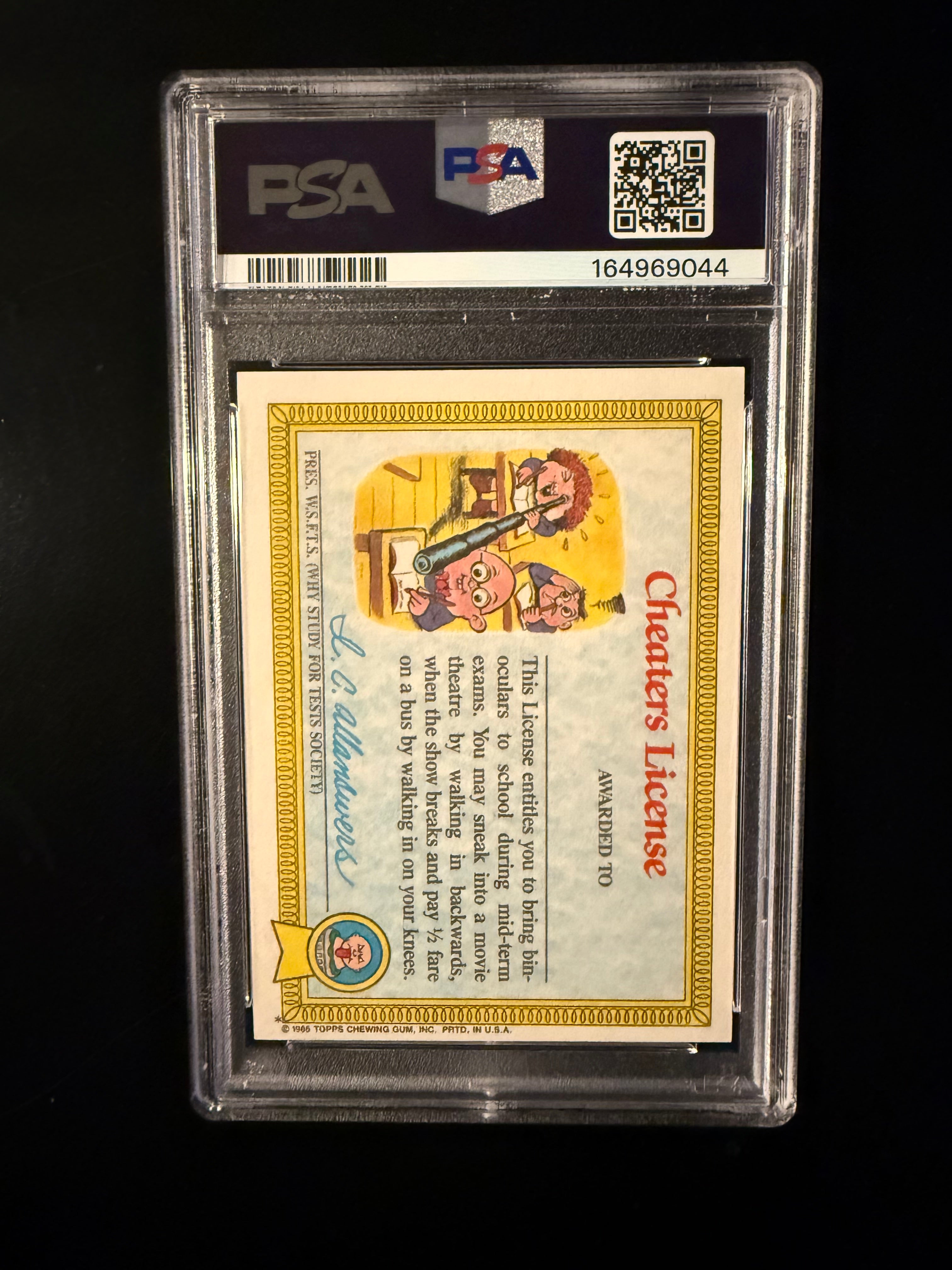 1985 Garbage Pail Kids #8a Adam Bomb – PSA 7 NM – Series 1 Original Sticker