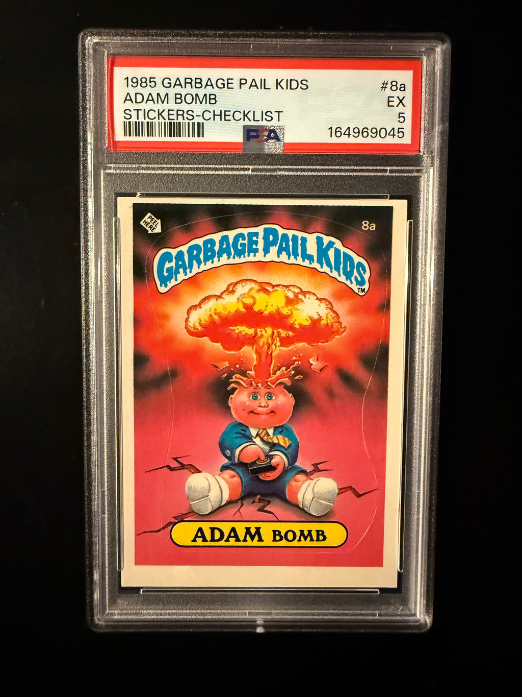 1985 Garbage Pail Kids #8a Adam Bomb Checklist – PSA 5 EX – Series 1 Original Sticker