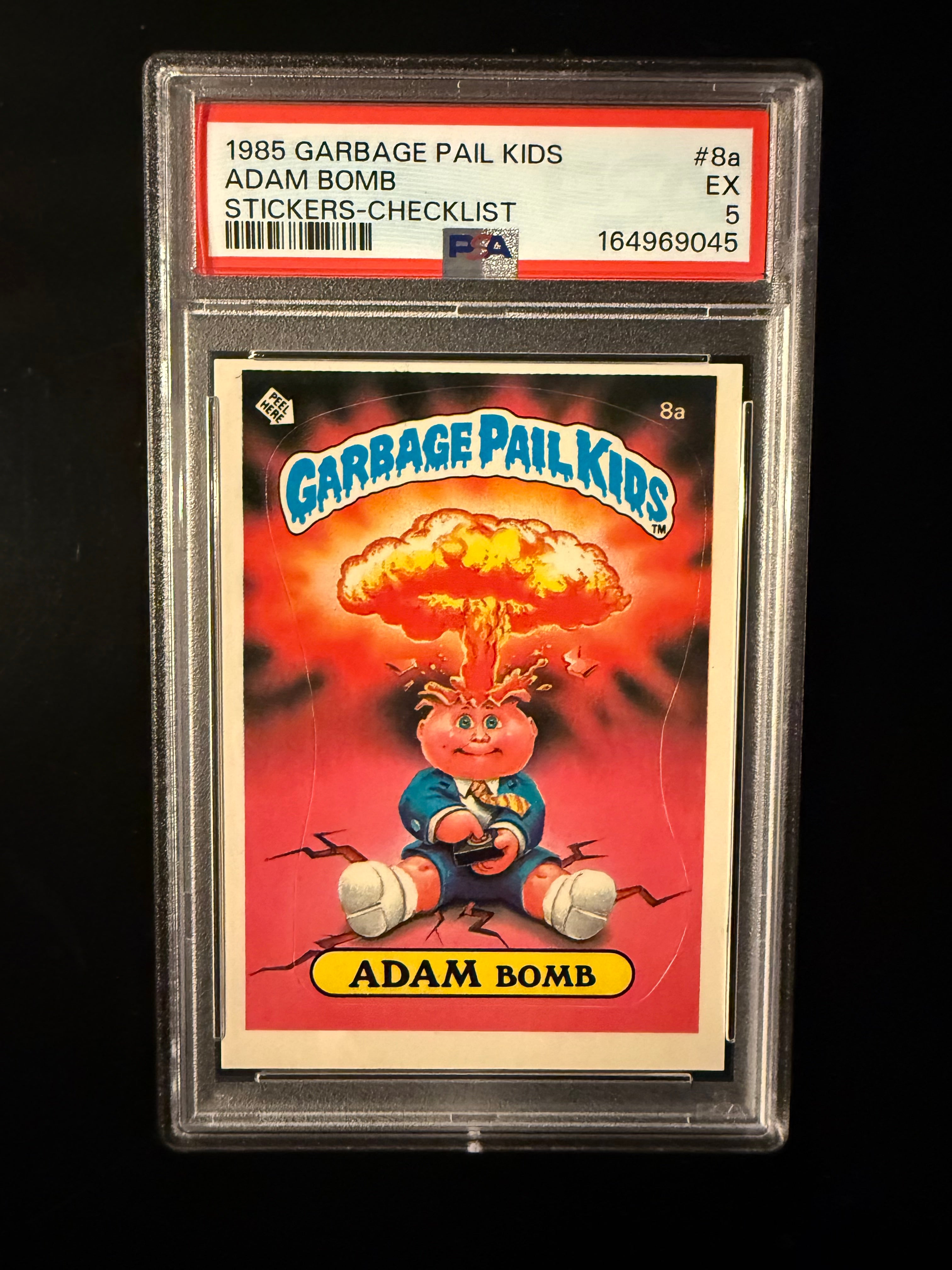 1985 Garbage Pail Kids #8a Adam Bomb Checklist – PSA 5 EX – Series 1 Original Sticker