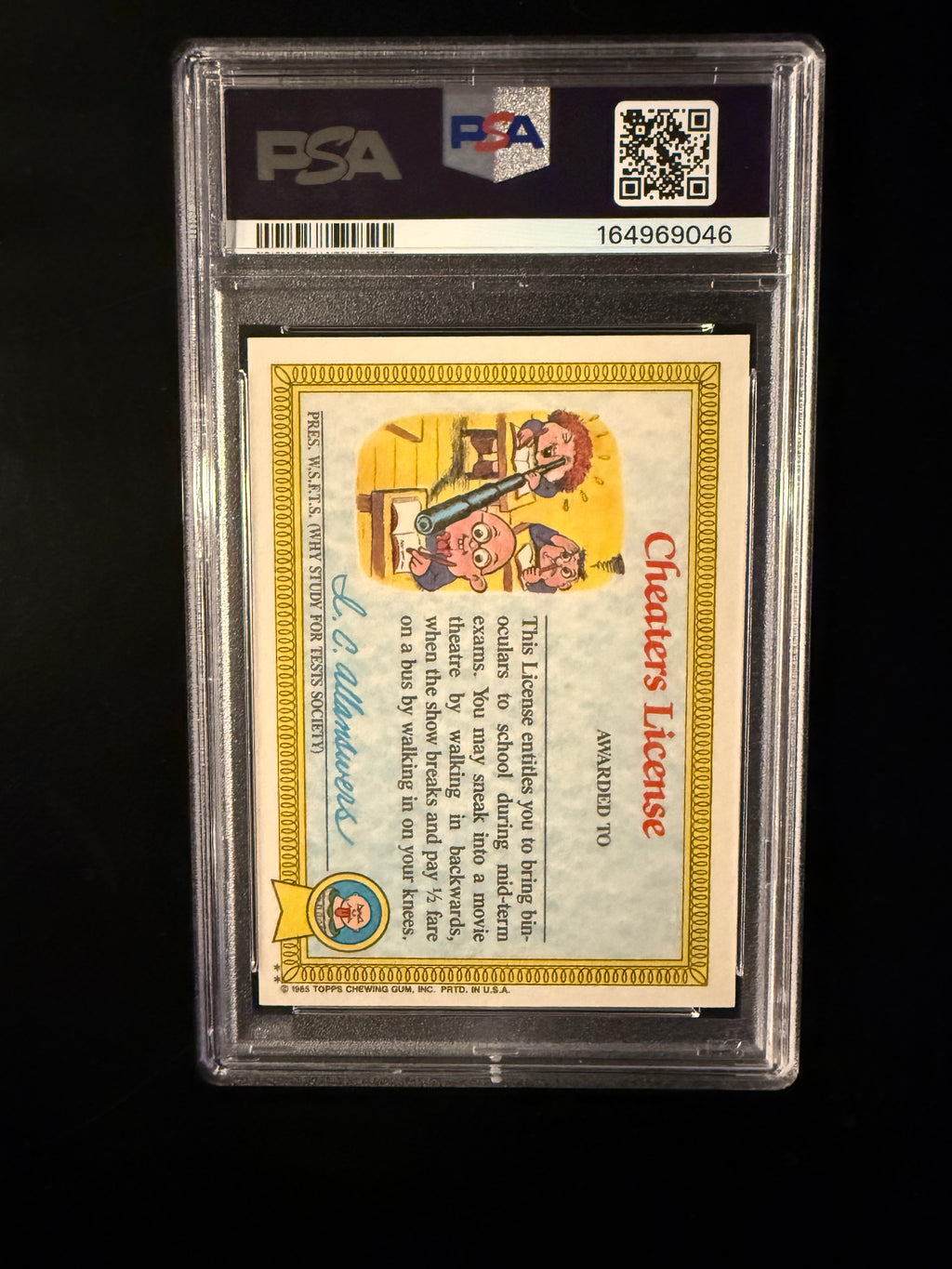 1985 Garbage Pail Kids #8b Blasted Billy – PSA 8 NM-MT – Series 1 Original Sticker