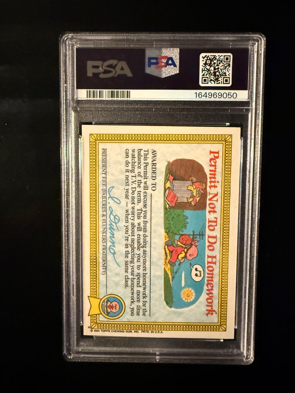 1985 Garbage Pail Kids #12a Furry Fran – PSA 8 NM-MT