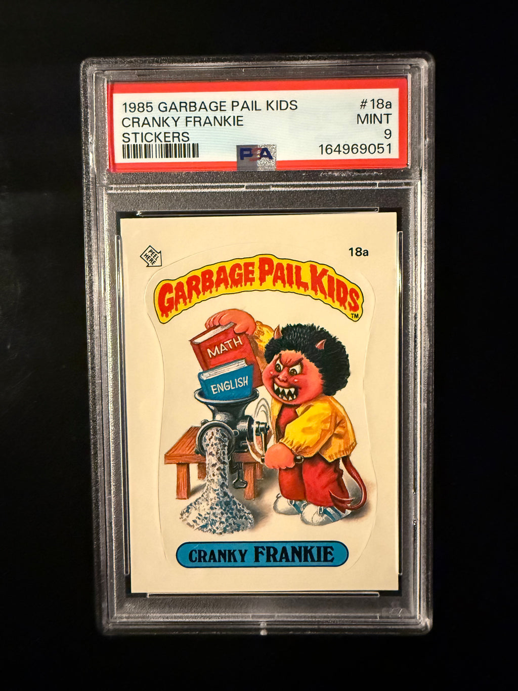 1985 Garbage Pail Kids #18a Cranky Frankie – PSA 9 Mint