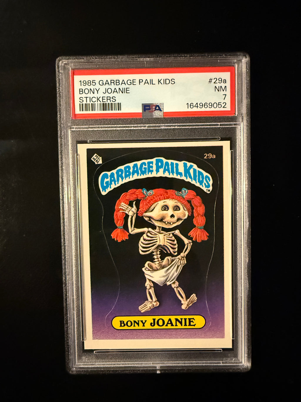 1985 Garbage Pail Kids #29a Bony Joanie – PSA 7 NM