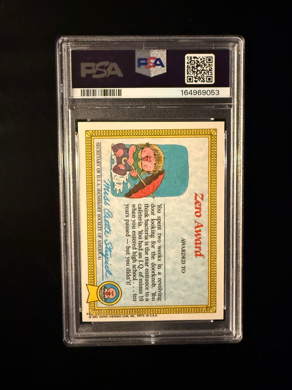 1985 Garbage Pail Kids #33a Mad Mike – PSA 8 NM-MT