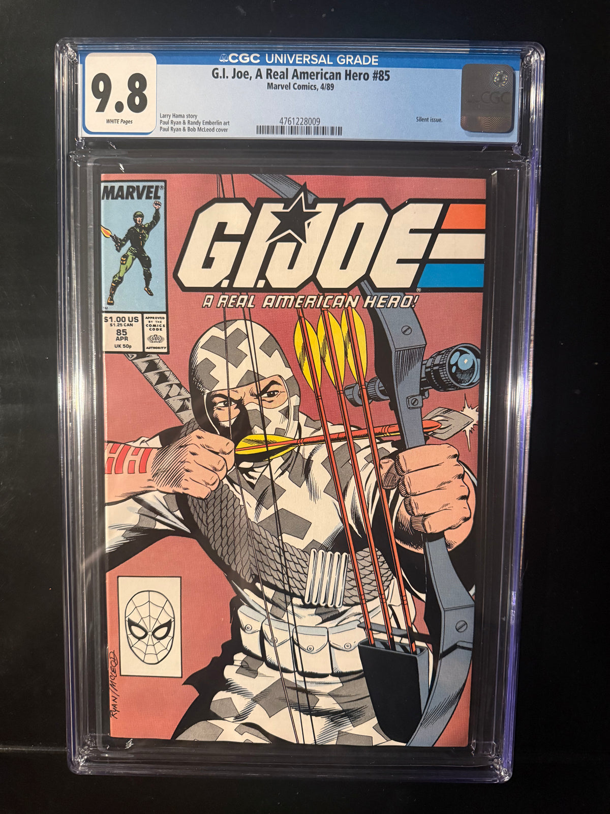 G.I. Joe: A Real American Hero #85 (1989) CGC 9.8 – Silent Issue – White Pages