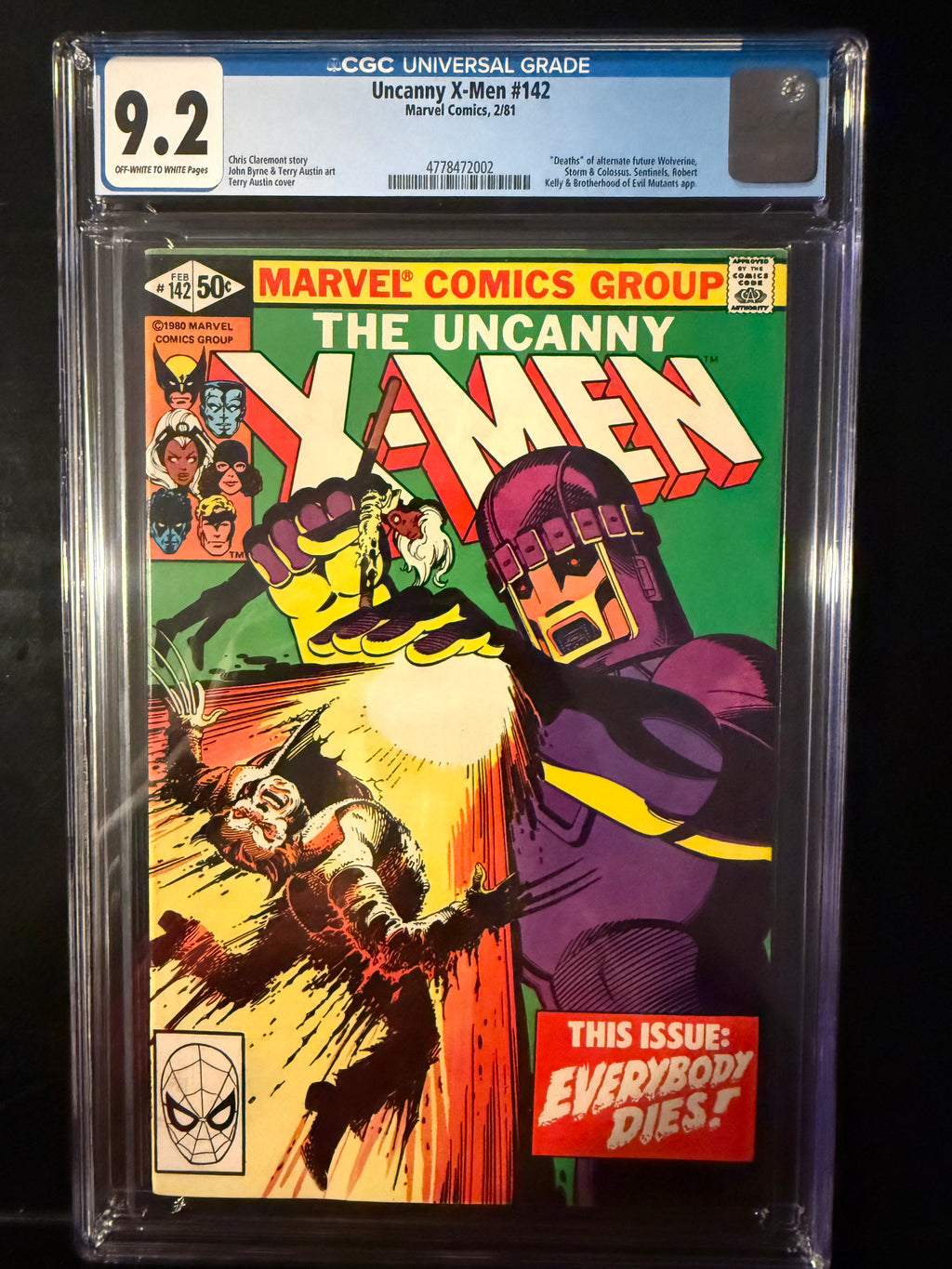 Uncanny X-Men #142 CGC 9.2 1981 Marvel Days of Future Past Wolverine Sentinels