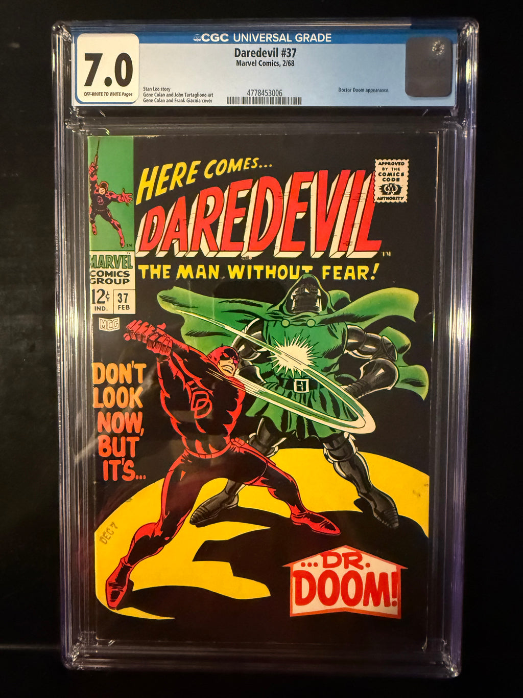 Daredevil #37 CGC 7.0 1968 Marvel Doctor Doom Cover Stan Lee Silver Age