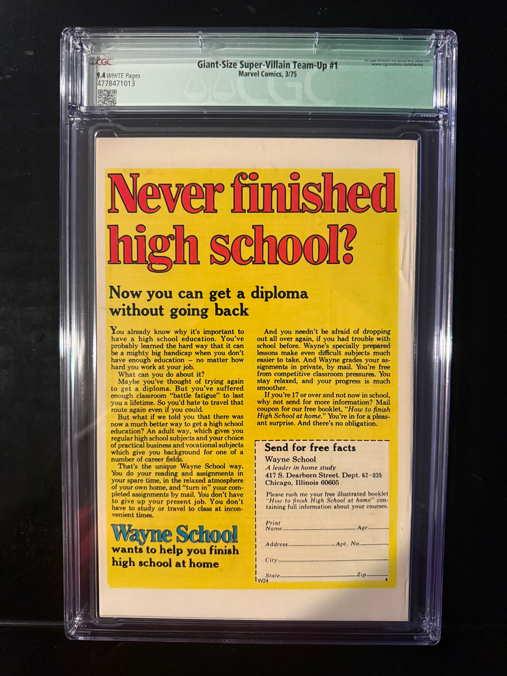 Giant-Size Super-Villain Team-Up #1 CGC 9.4 Qualified Staples Removed 1975