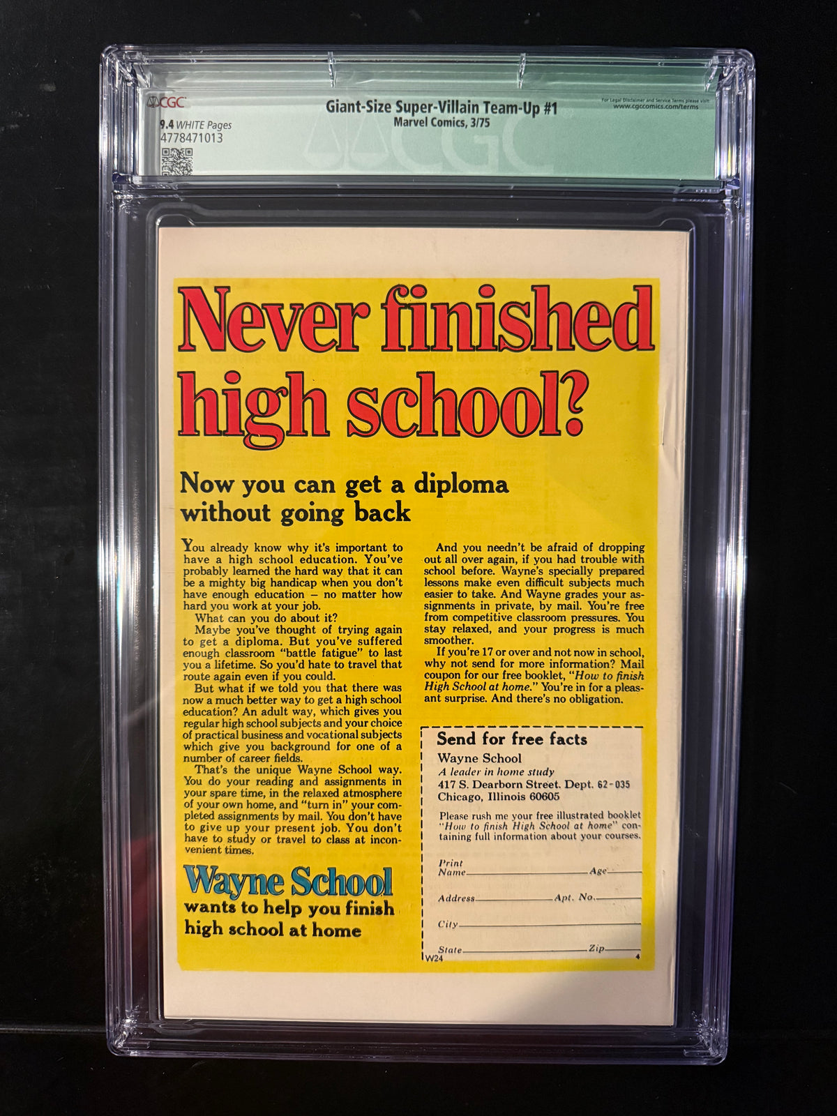 Giant-Size Super-Villain Team-Up #1 CGC 9.4 Qualified Staples Removed 1975