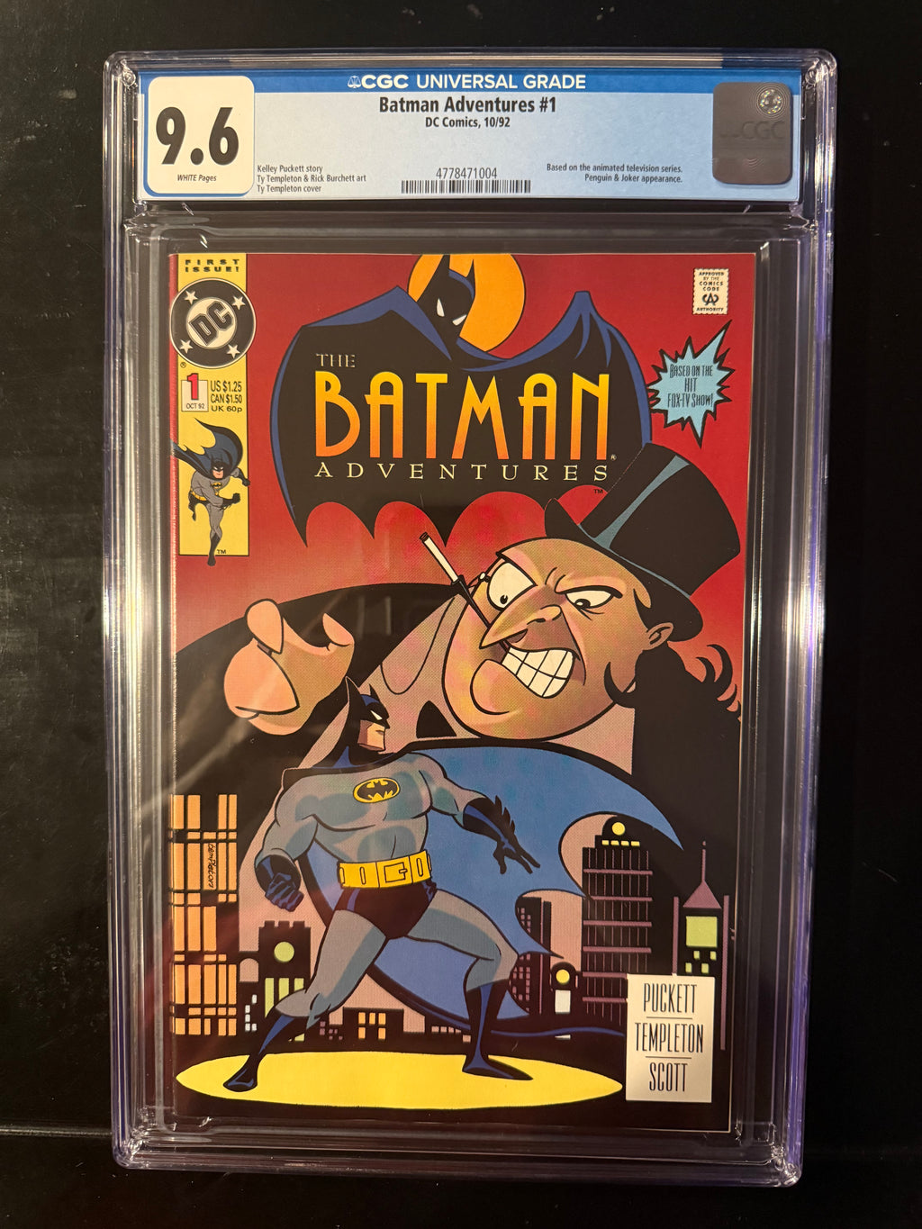 Batman Adventures #1 CGC 9.6 White Pages 1992 DC Animated Series Penguin Joker
