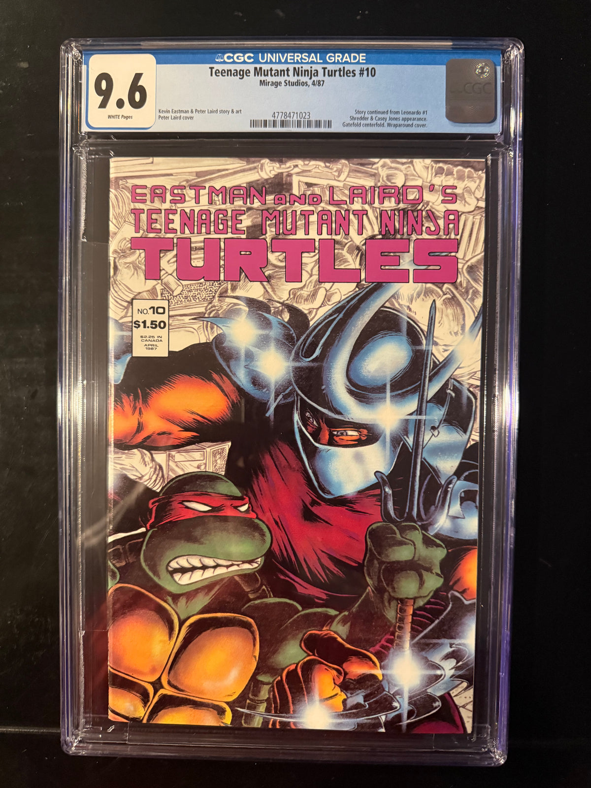 Teenage Mutant Ninja Turtles #10 CGC 9.6 White Pages 1987 Mirage TMNT Shredder
