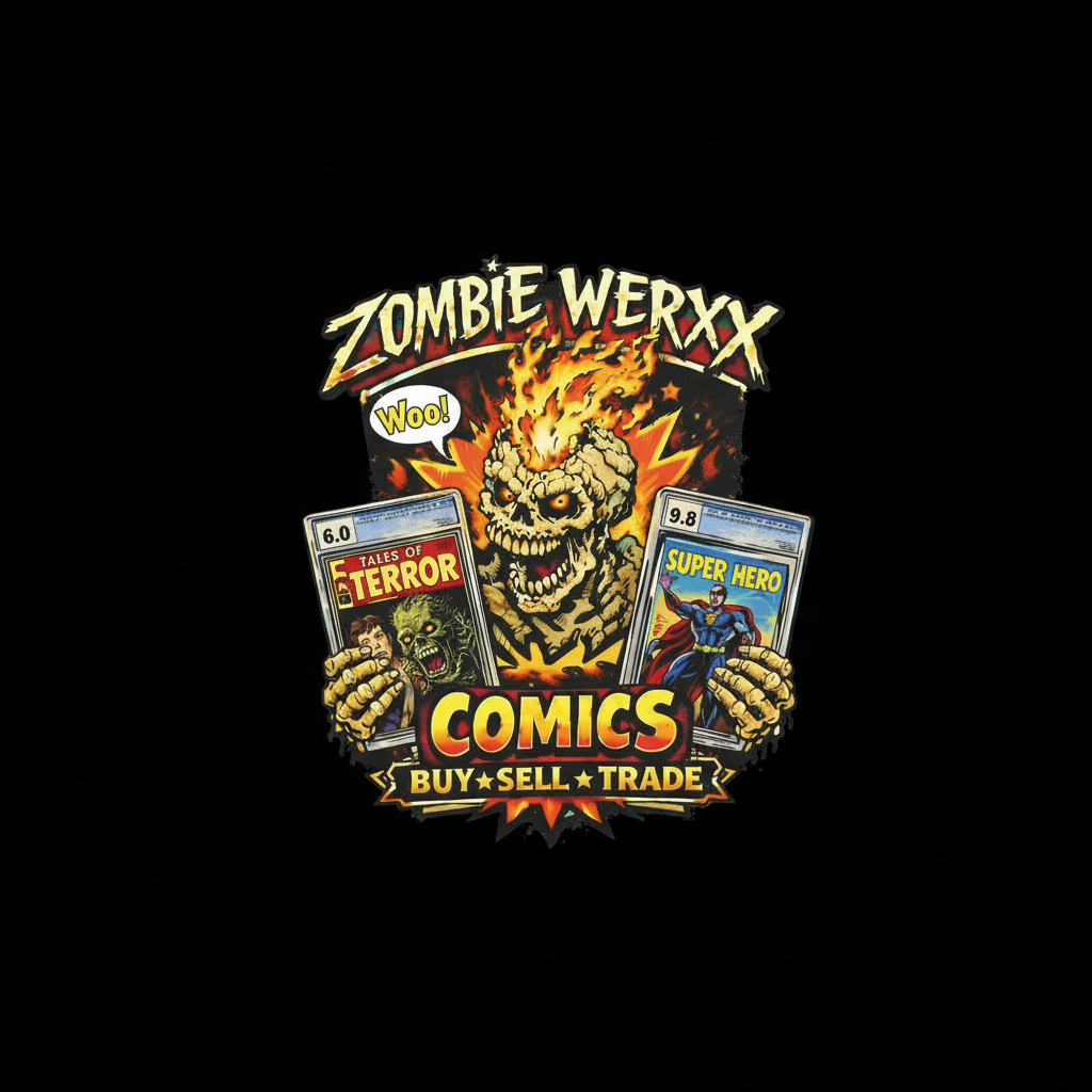 Zombie Werxx Comics logo with black background